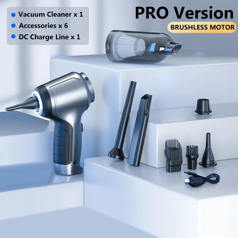 Handheld cordless vacuum cleaner with brushless motor for car and home cleaning