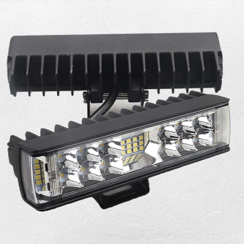 Black aluminium 7-inch 60W LED strip work light with straight line configuration