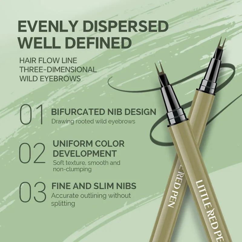 Two fork waterproof eyebrow pencil fine liquid tip brown black