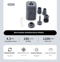Mini electric air pump for camping mats in khaki, black, light bean green, or gray colour options