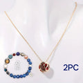 Natural stone beaded necklace and bracelet jewellery set with coordinating pieces
