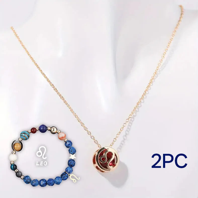 Natural stone beaded necklace and bracelet jewellery set with coordinating pieces