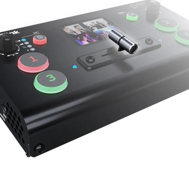 RGBLINK 4-way HDMI multi format video switcher unit with TFT screen and T-Bar switch