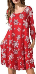 Casual printed T-shirt dress with 3D pattern, A-line midi skirt, polyester fabric, available in Halloween and Christmas colours