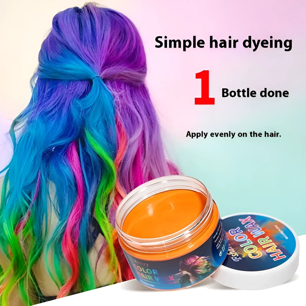 120g hair styling clay container showing temporary colour options including granny grey and rose red
