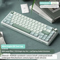 White wireless mechanical keyboard with RGB backlighting in compact 68-key layout on desk