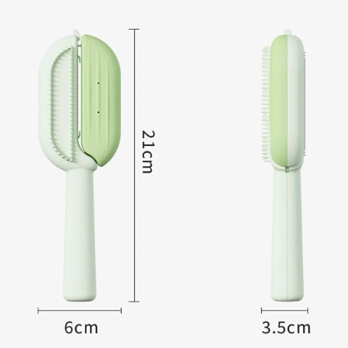 Blue pet grooming comb with water tank cleaning system for dogs and cats