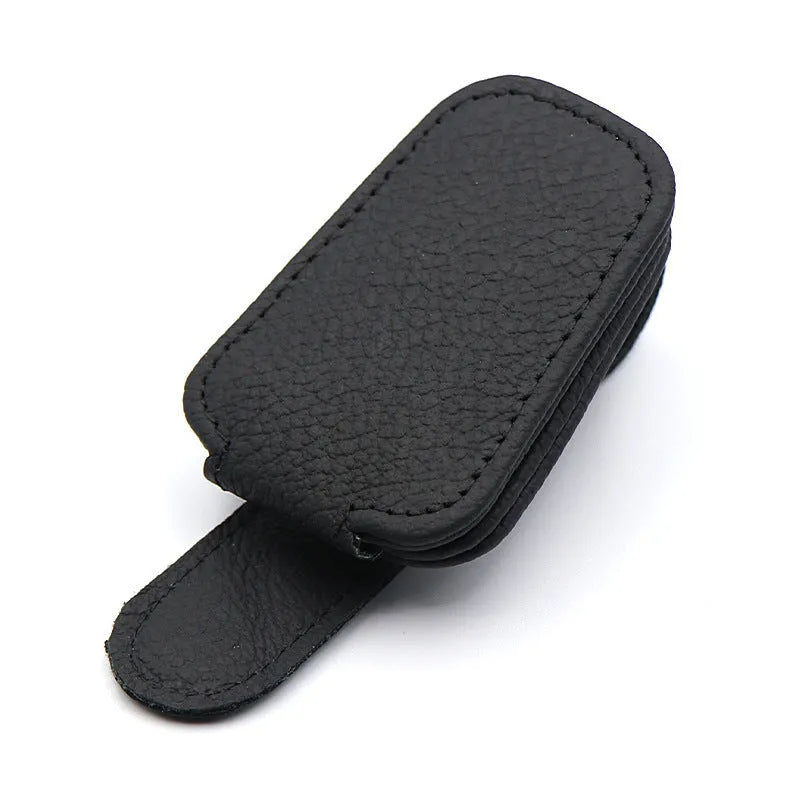 Universal car sunglasses holder with clip for sun visor attachment in four colour options