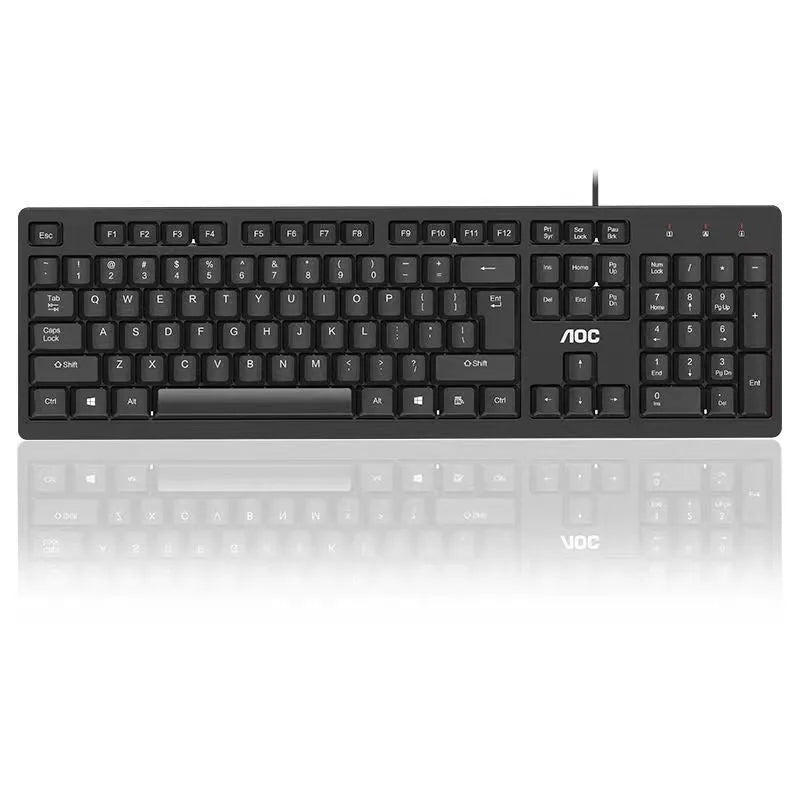 Black wired USB keyboard and mouse set KM160 with 1.5m cable for laptop and desktop computers
