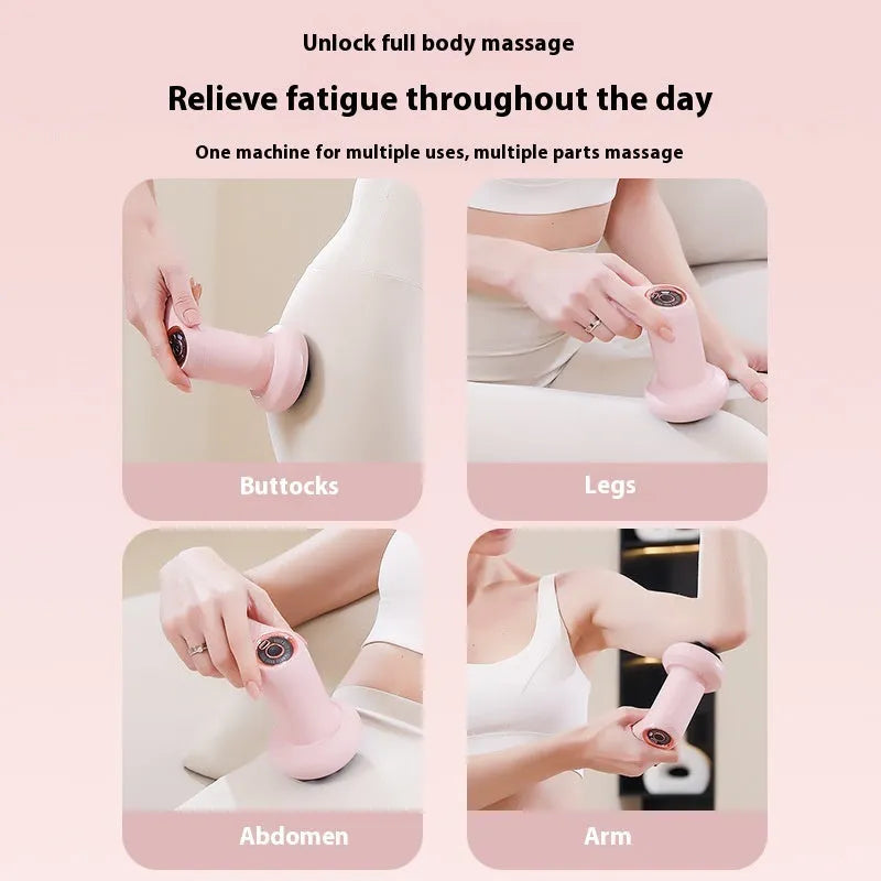 USB electric massager for neck, back, waist and legs in black, pink, or white.