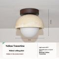 Chinese medieval style LED ceiling light with black cave stone shade, warm 3000K, for corridor or balcony