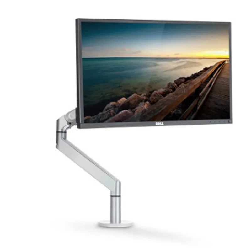 Silver aluminium alloy hover notebook air pressure arm bracket holding a laptop