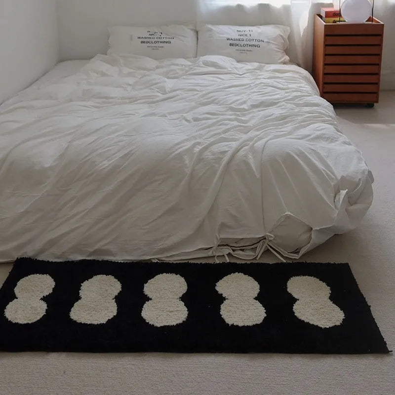 Flocking carpet 40x120cm geometric pattern non-slip absorbent polyester fibre strip mat