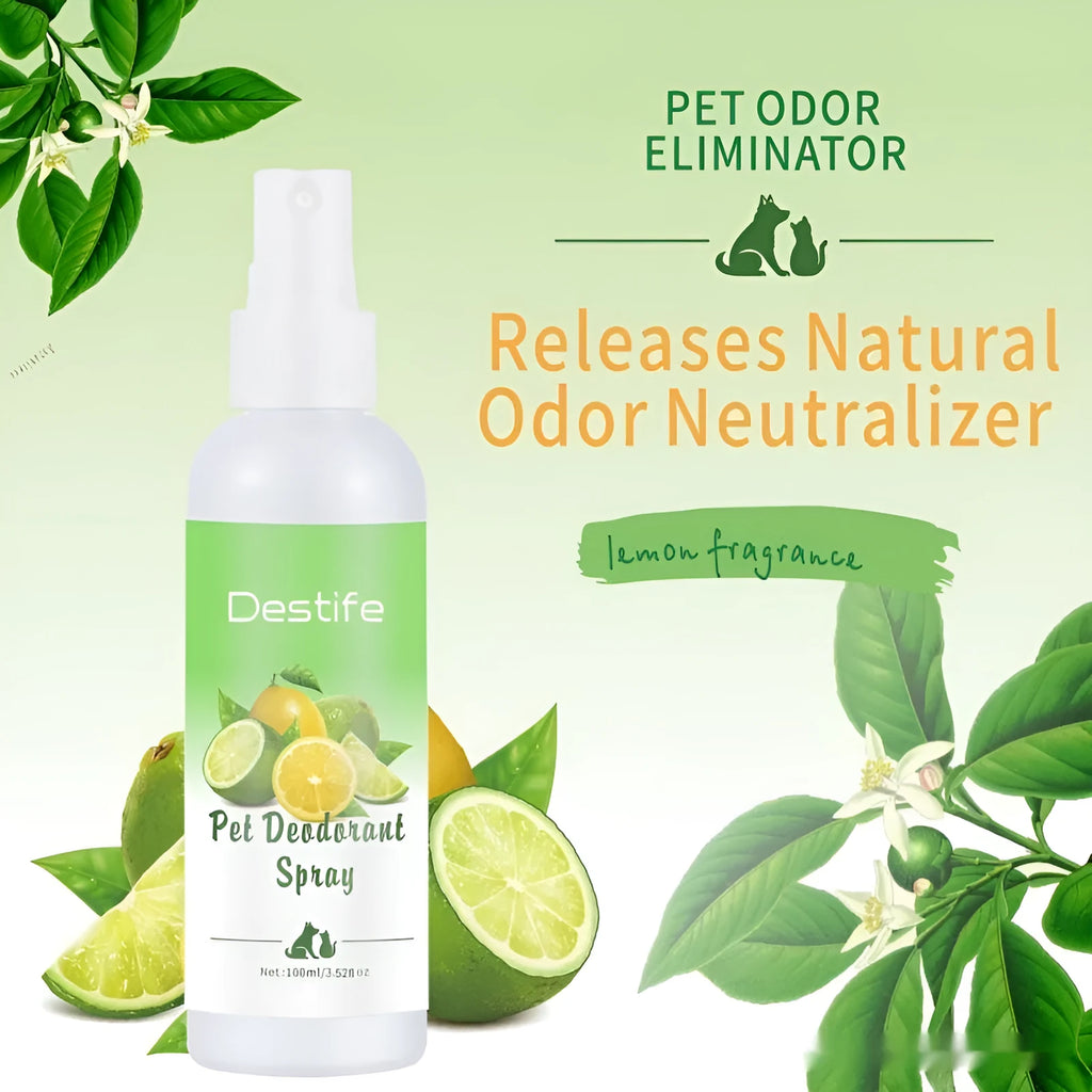 Pet deodorant aromatherapy spray 100ml lemon scented for cats and dogs