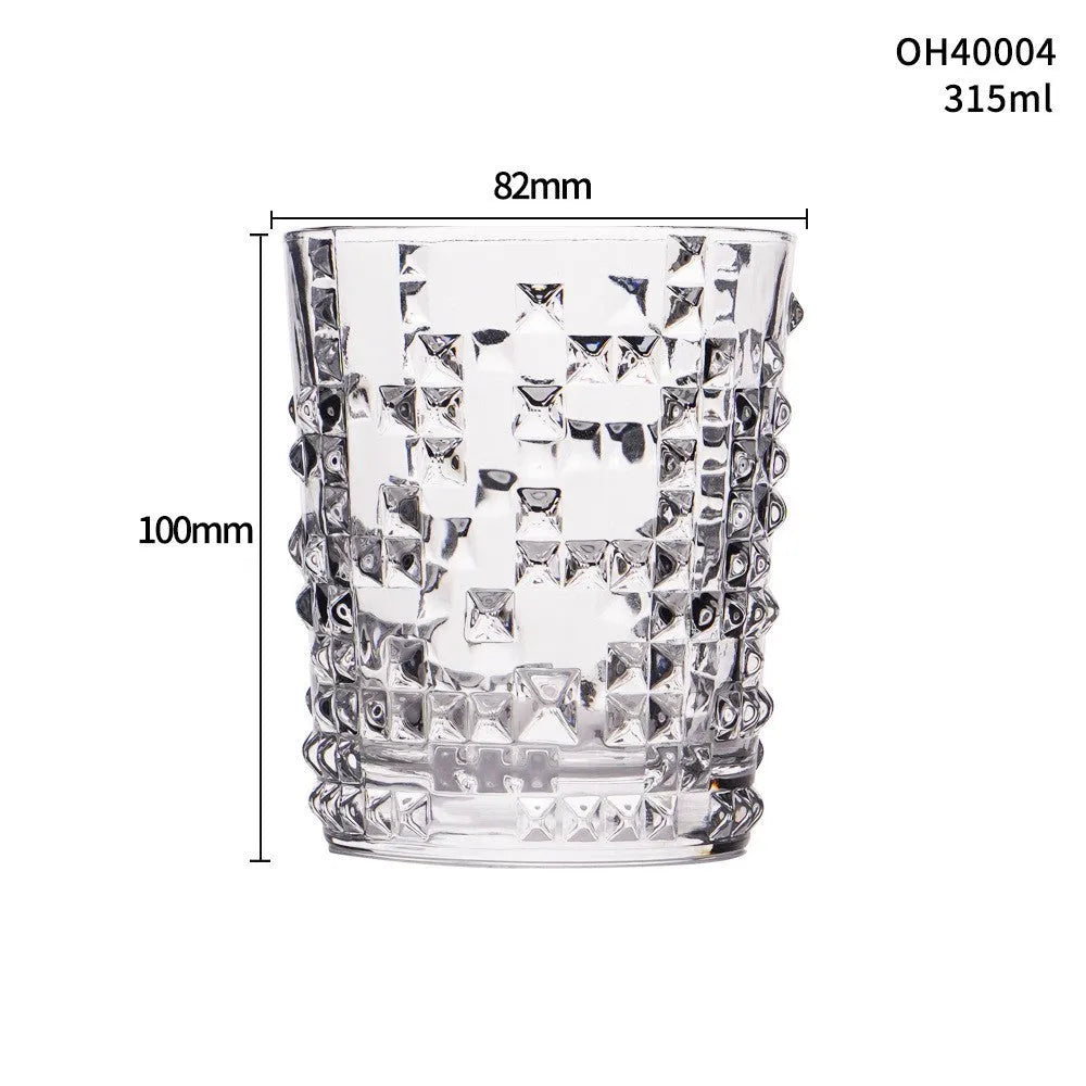 Crystal whiskey shot glass with thick bottom, shown in selected colour style.