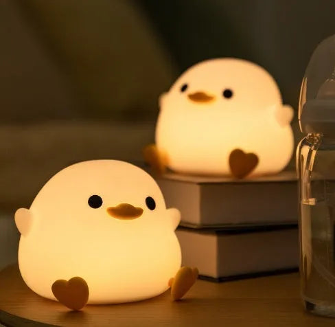 Seagull silicone night light for kids and baby with tap control, warm mode, timer, and USB cable