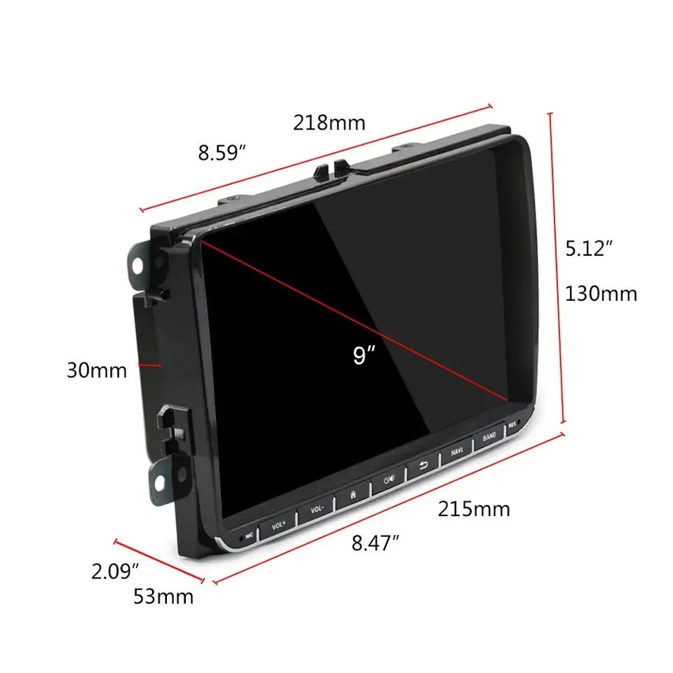 9 inch car radio head unit with touchscreen for Volkswagen Golf Polo dashboard