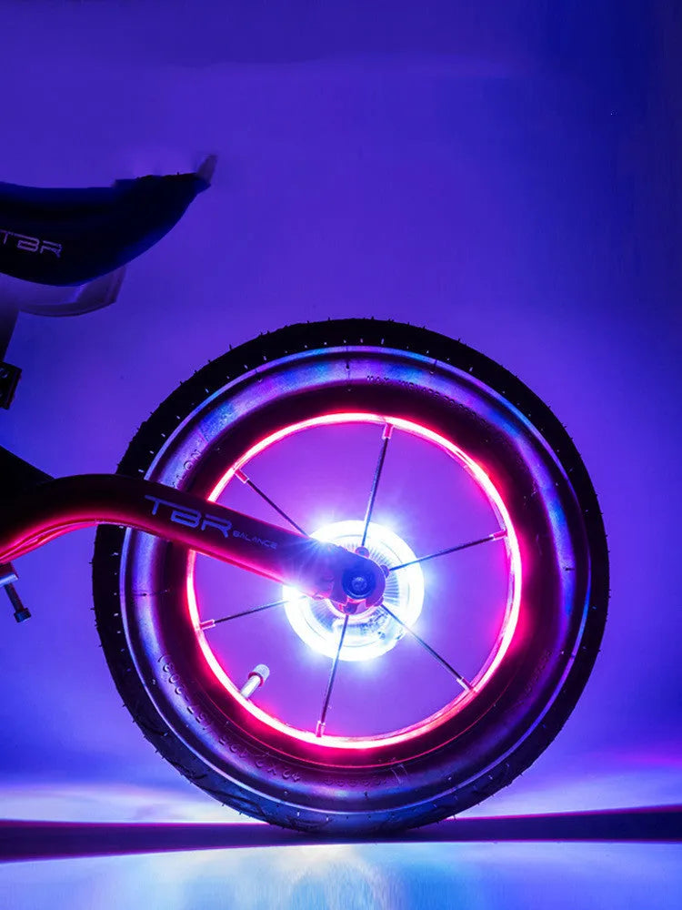 Bicycle wheel light accessory with ABS housing and rubber gaskets for hub mount up to 3 cm