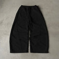 Men's and women's embroidered wide-leg loose sweatpants in gray cotton with mid-waist elastic waistband