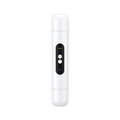 Portable electric depilator in pink or white colour with USB charging cable