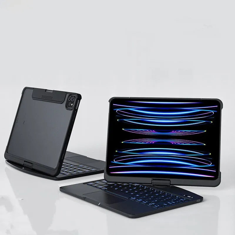 Transparent protective case with built-in Bluetooth wireless keyboard for iPad Pro and iPad Air tablets