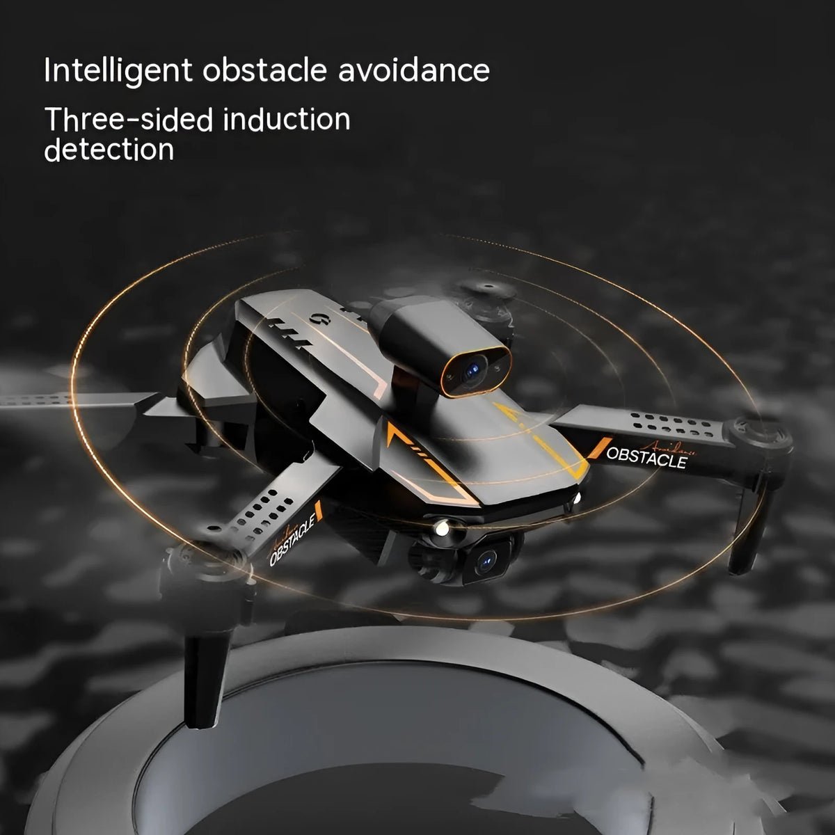 S91 folding obstacle avoidance HD drone in Matte Black, expanded size 28.5x20x6.5cm, for aerial photography.