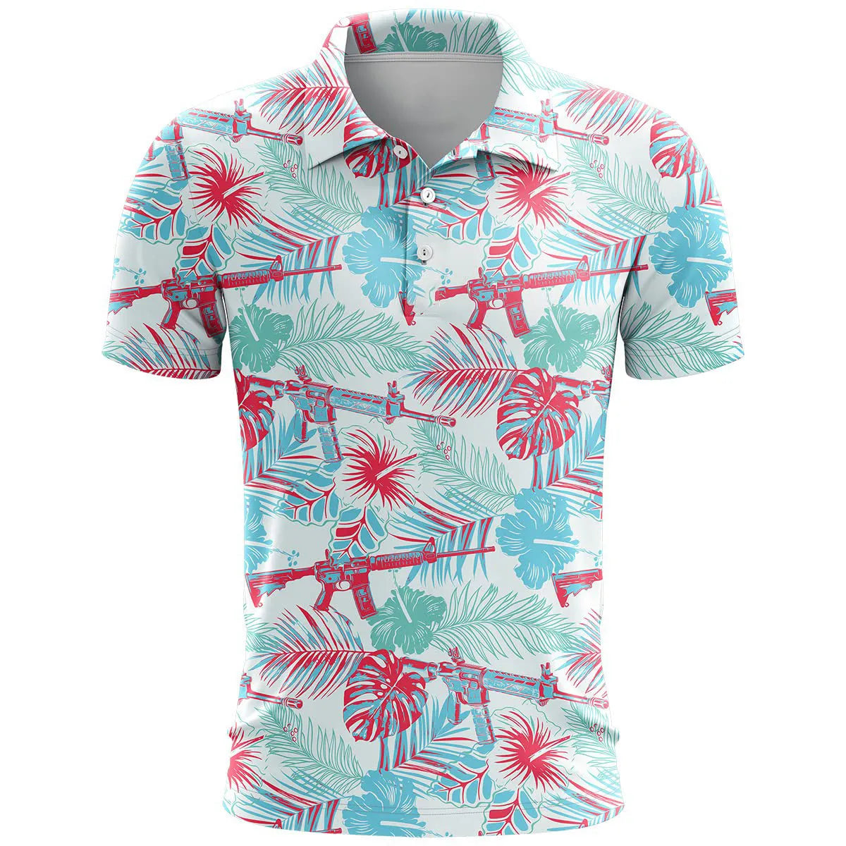 Man's loose-fit short sleeve sports t-shirt in lightweight birdseye polyester fabric on a hanger.