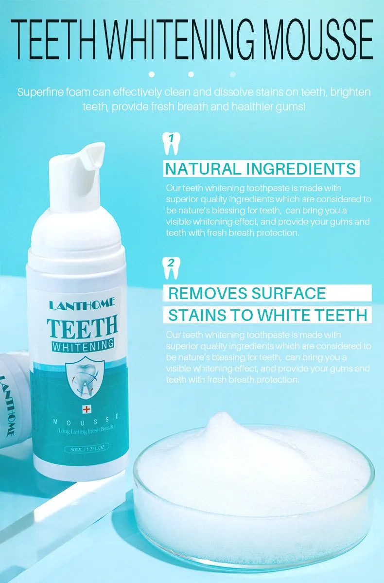 Teeth whitening mousse 50ml oral care foam for adult whitening cleaning