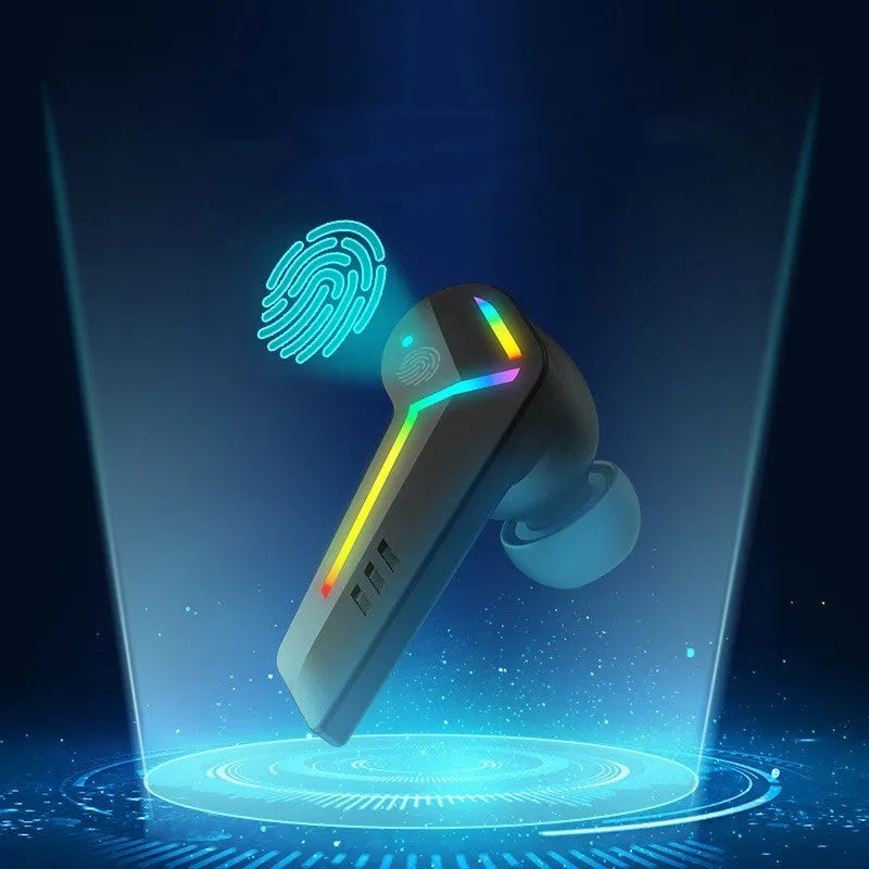 Black low-latency Bluetooth sports headset for gaming with NFC and voice control.
