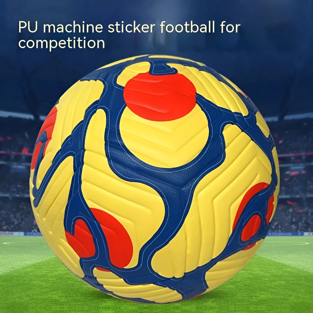 PU leather hot fit football size 5 in blue red black colour with adhesive stitching