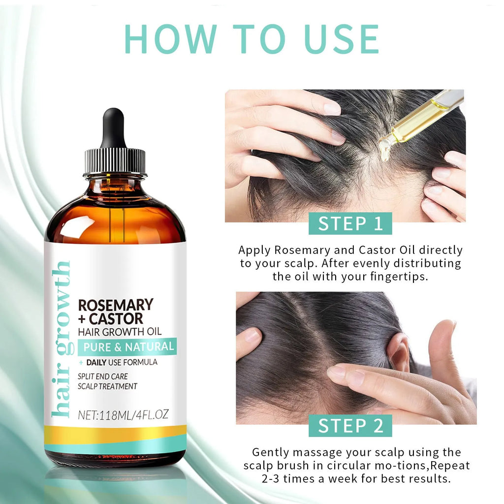 118ml bright yellow hair treatment oil bottle with massage brush for conditioning strong hair