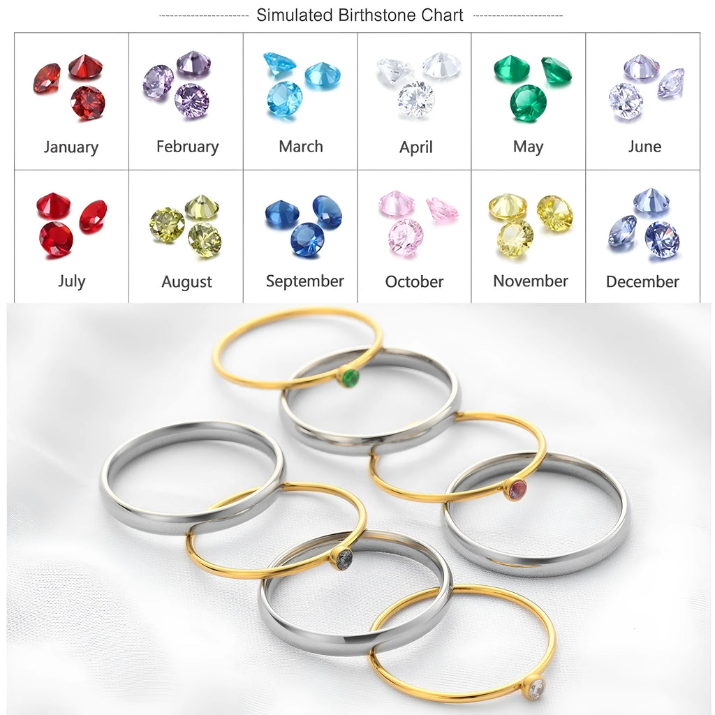 A geometric titanium steel ring featuring a December birthstone engraving.