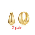 Brass diamond geometric earclip earrings with golden electroplated finish
