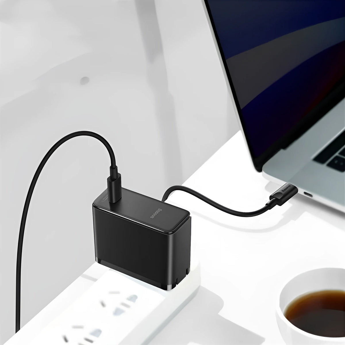 100W USB-C GaN charger with Type-C output, indication function, available in black or white