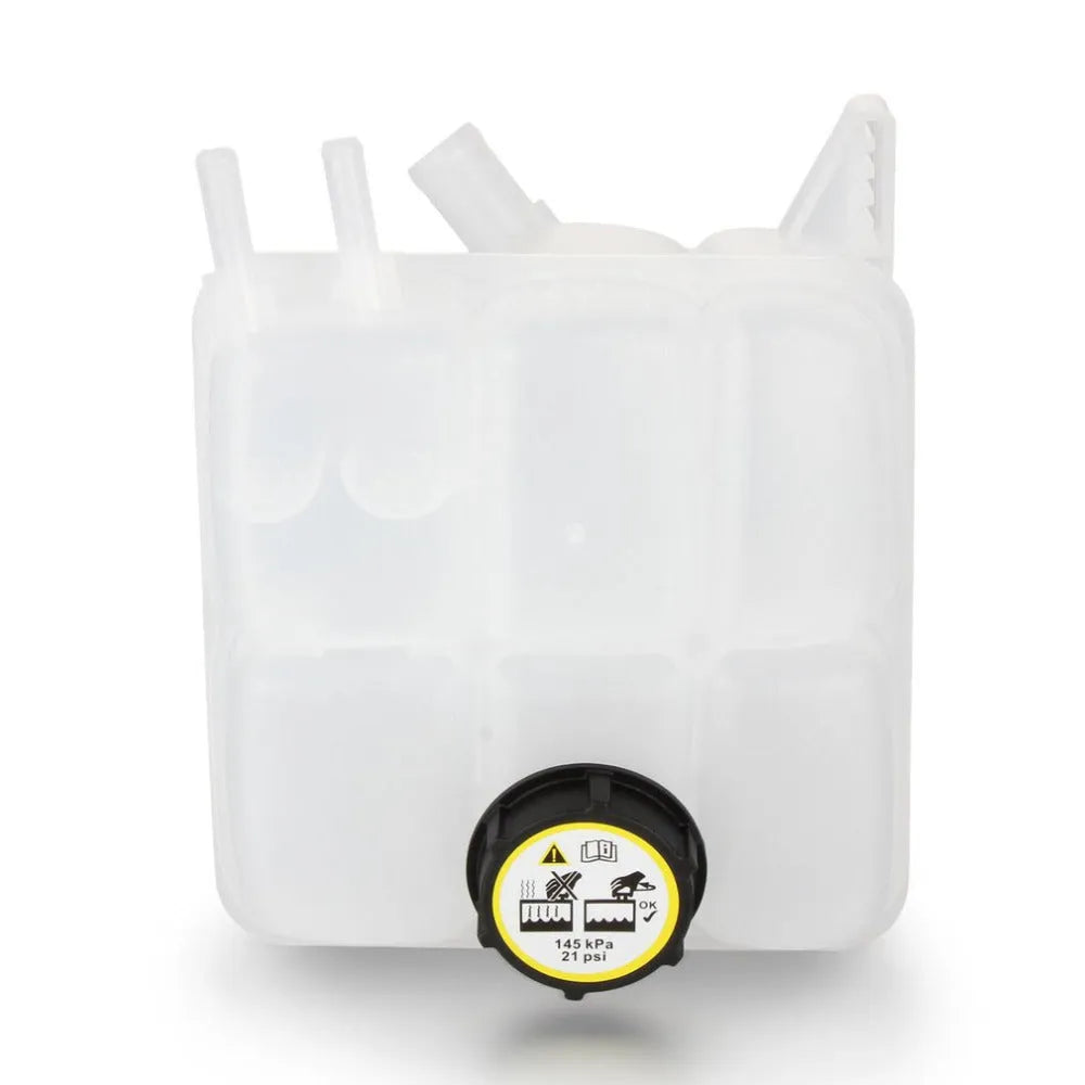 White plastic coolant expansion tank with cap for Ford Focus MK2 2004-2011