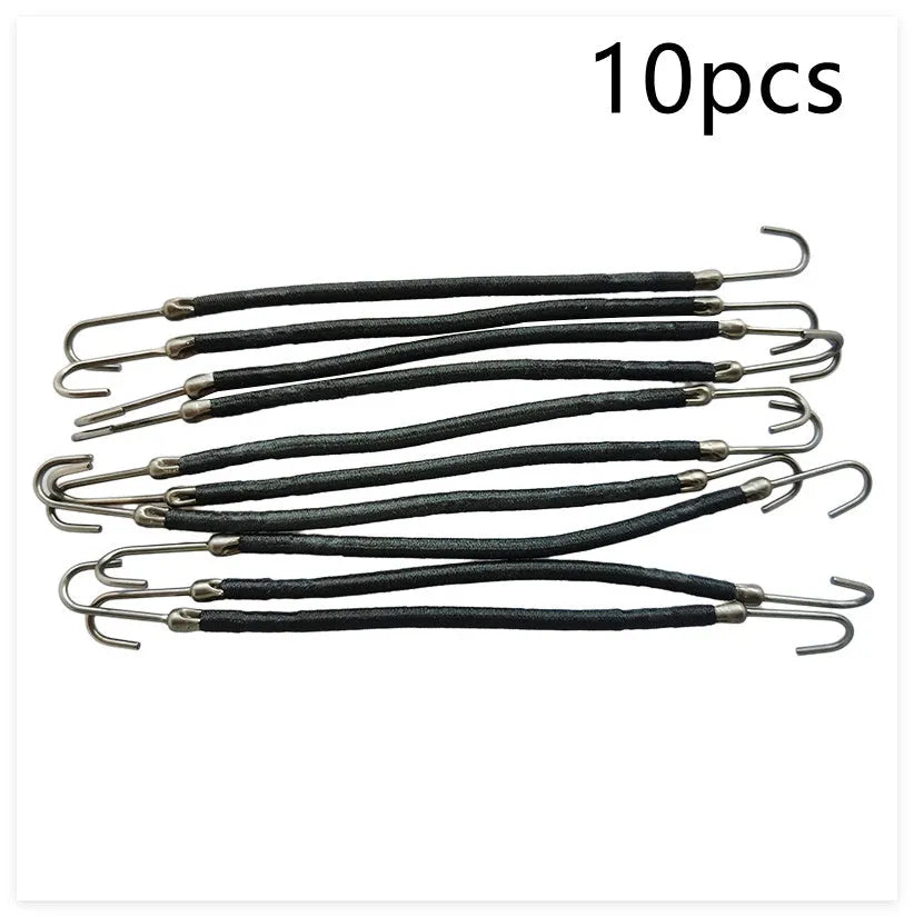 Double hook hair tool for wig making in black, dark brown, and light brown colours with hair hook accessory