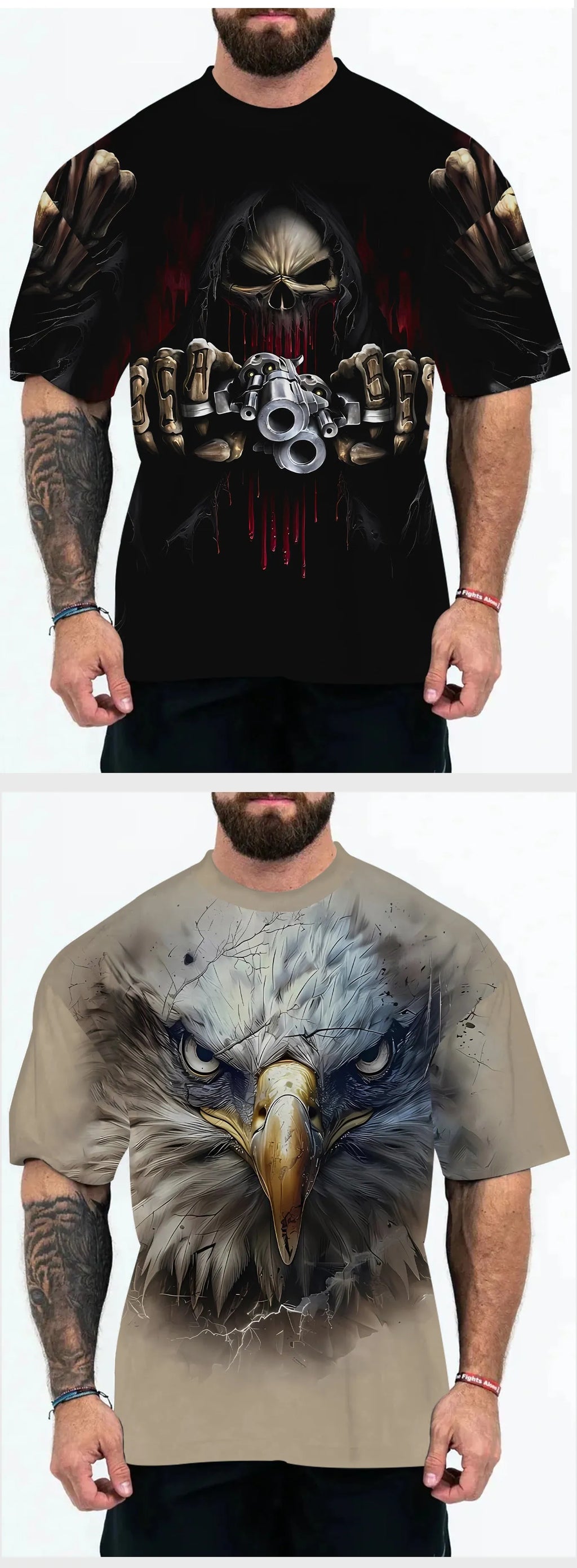 Men's loose fit graphic t-shirt with short sleeves in chemical fibre blend fabric