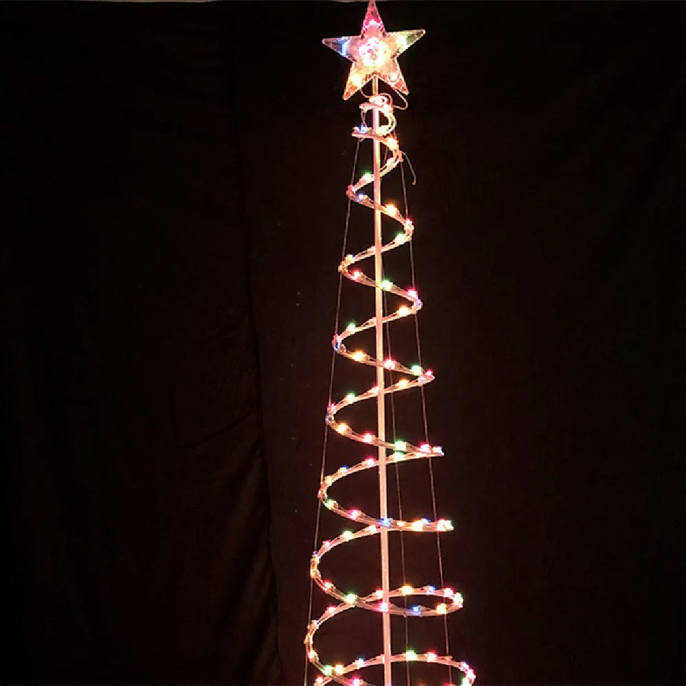 6FT LED spiral Christmas tree light set with remote control for indoor and outdoor decoration
