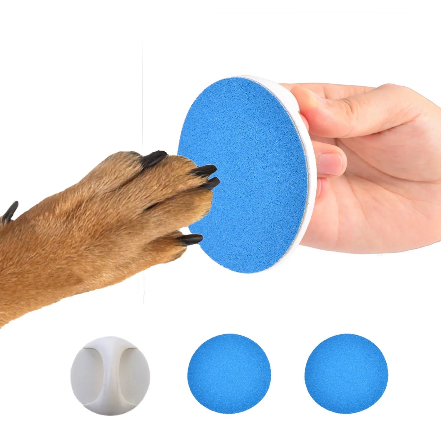 Upgraded dog nail scratch board with ergonomic handle in blue colour option
