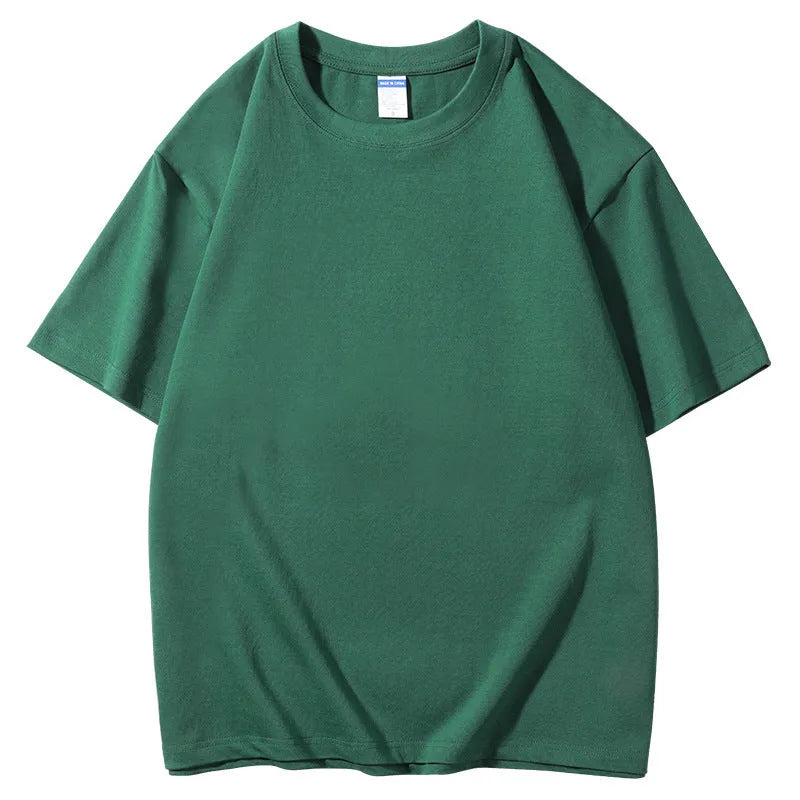 European style 300g cotton round neck T-shirt with printing pattern in multiple colour options