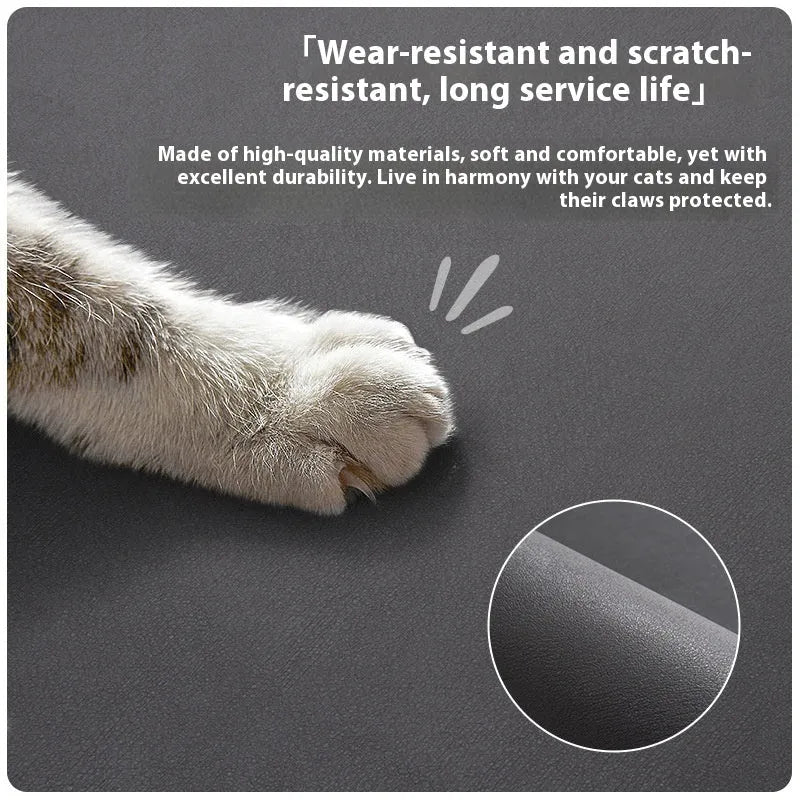 Pet feeding mat with non-slip backing in a dog paw print design on a hardwood floor.