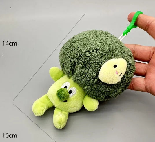 Funny Vegetable Series plush keychain with onion garlic and broccoli pendant in super soft short plush