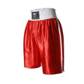 Professional fighting boxing pants in double-layer nylon fabric, available in black red, white red, silver, gold, black gold, sizes XXS to XXL