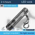 Black plastic USB rechargeable portable flashlight with charging cable