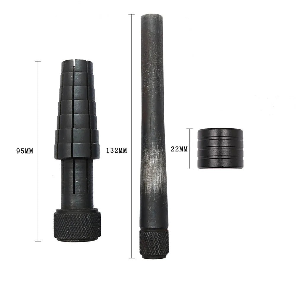 Ring expansion size adjustment plastic repair tool with rotating mechanism and rubber hammer