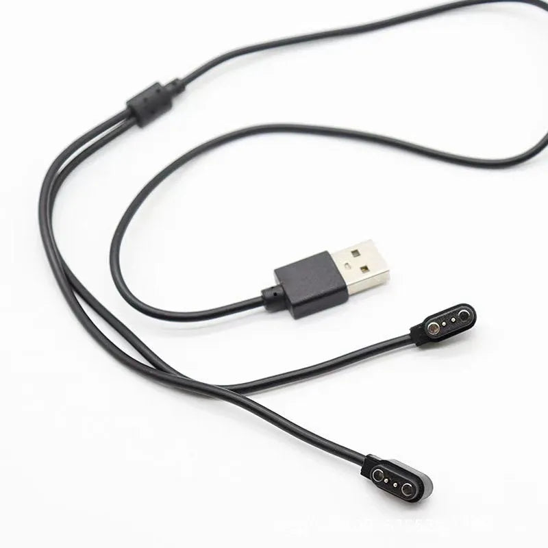 50cm black 2.54mm 2Pin charging cable for Bluetooth glasses on a white background.
