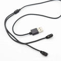 50cm black 2.54mm 2Pin charging cable for Bluetooth glasses on a white background.
