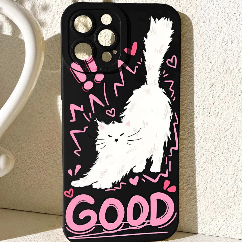 Cartoon animal printed TPU phone case for iPhone 15, 14, 13, 12 series, anti-drop, flower panda design