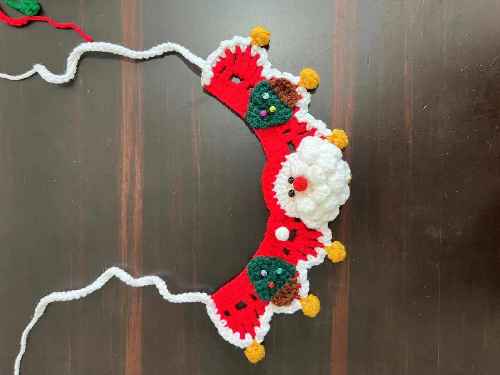 Christmas pet scarf with knitted wool Santa reindeer bell designs in multiple colours and sizes