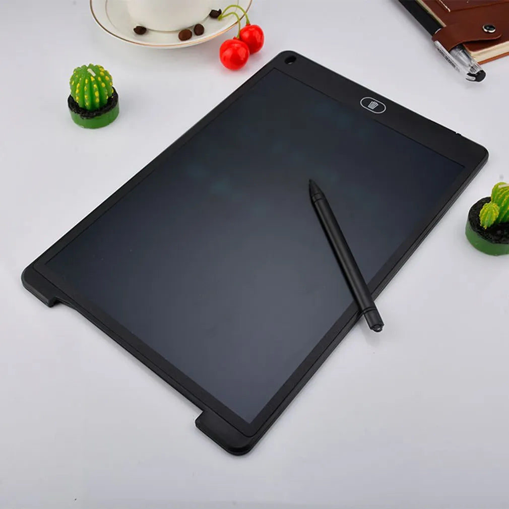 LCD children's handwriting board with stylus in blue, red, green, or black colour options.